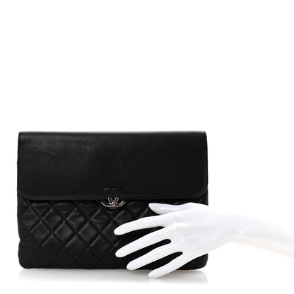 Chanel Goatskin Quilted CC Box Pouch Black 2 of 8