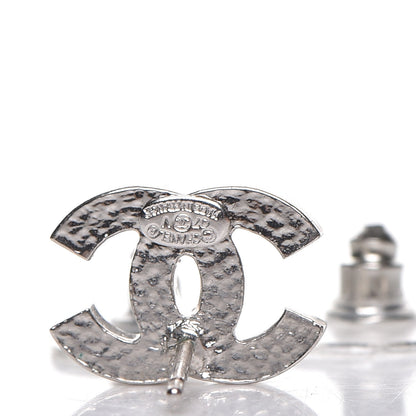 Chanel Crystal Timeless CC Earrings Silver 4 of 4