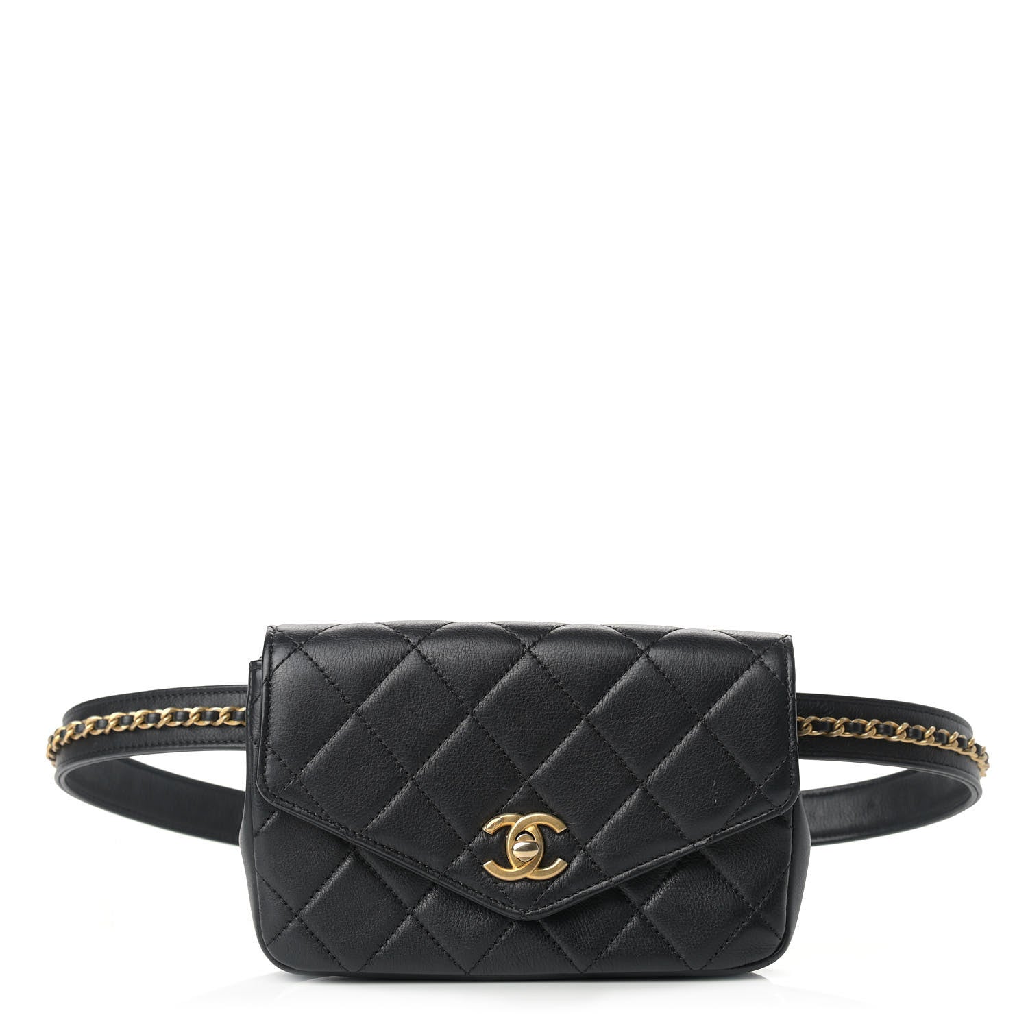 Chanel Calfskin Quilted Flap Waist Bag Black 1 of 15
