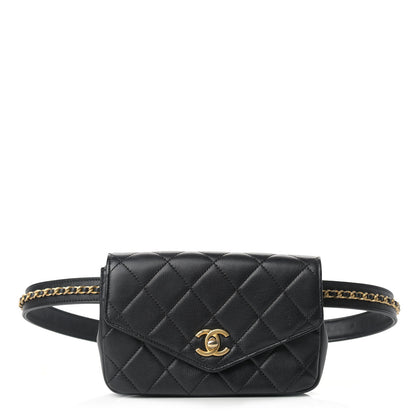 Chanel Calfskin Quilted Flap Waist Bag Black 1 of 15