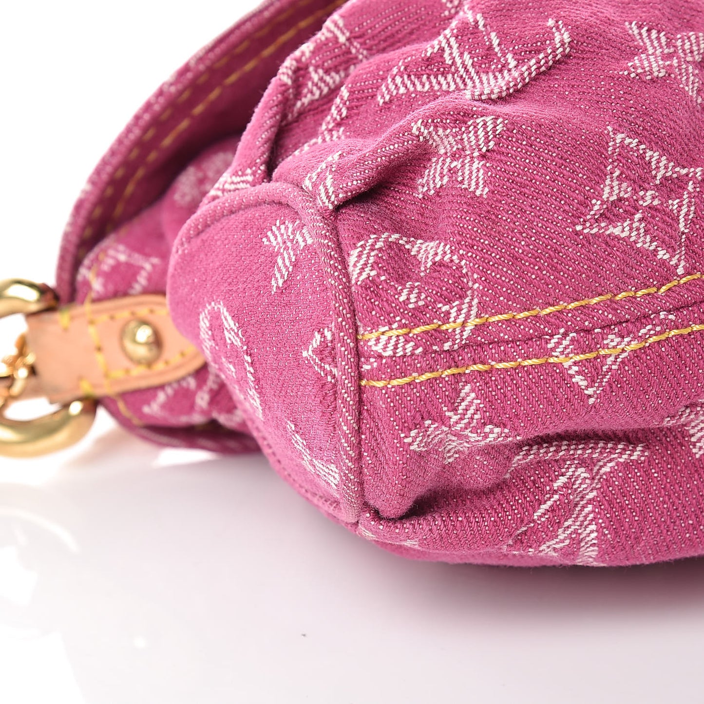 Monogram Denim Mini Pleaty Fuchsia