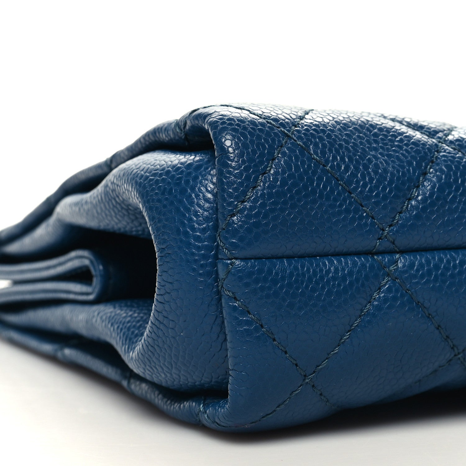 Chanel Caviar Quilted CC Large Clutch Peacock Blue 10 of 11