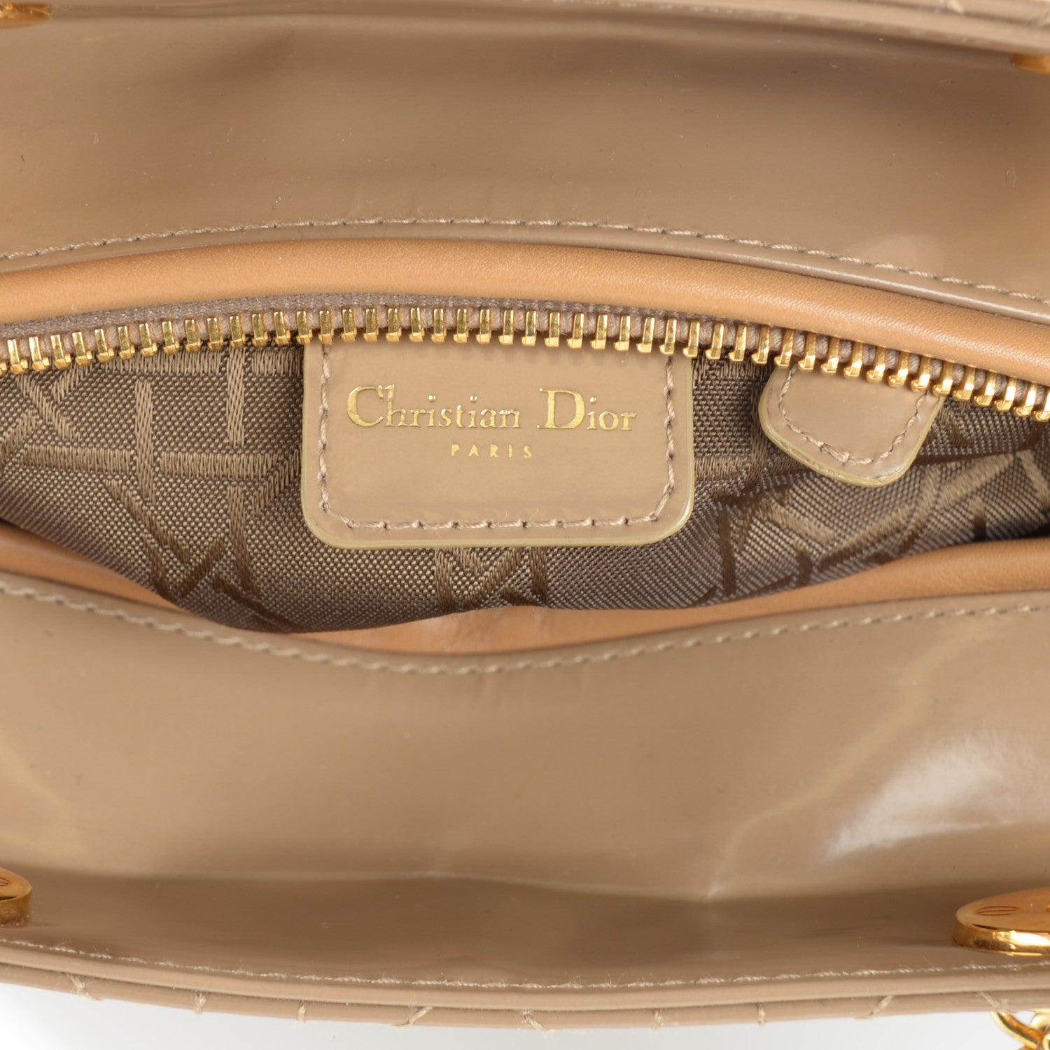 Christian Dior Patent Medium Lady Dior Beige 7 of 9
