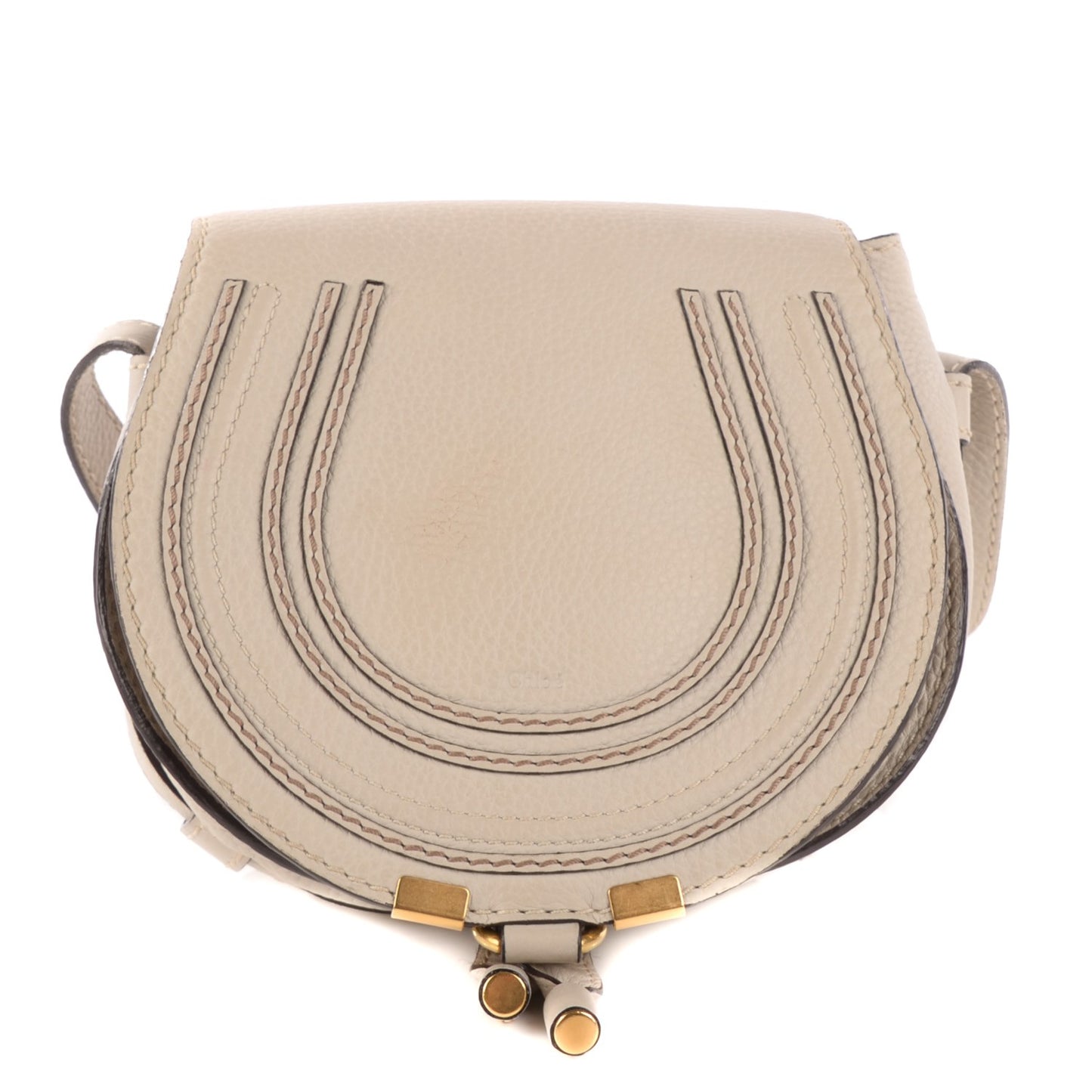 Calfskin Mini Marcie Round Crossbody Bag Dove