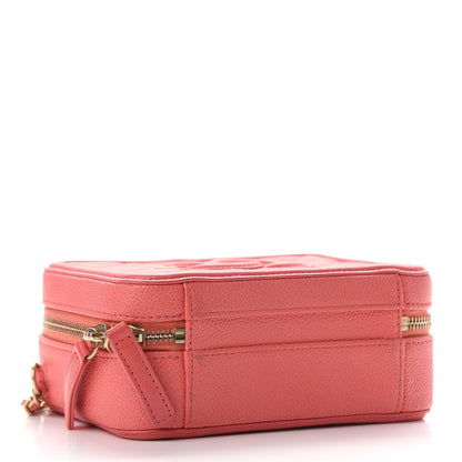 Chanel Caviar Quilted Small CC Filigree Vanity Case Coral 4 of 9