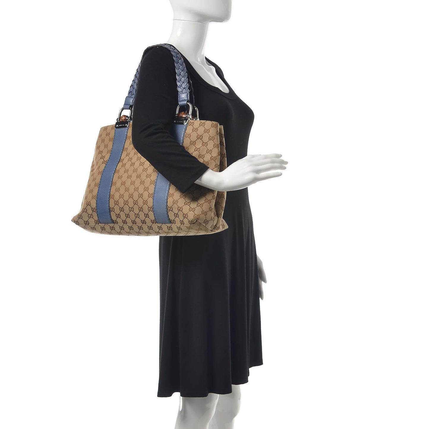 Monogram Medium Bamboo Bar Tote Blue