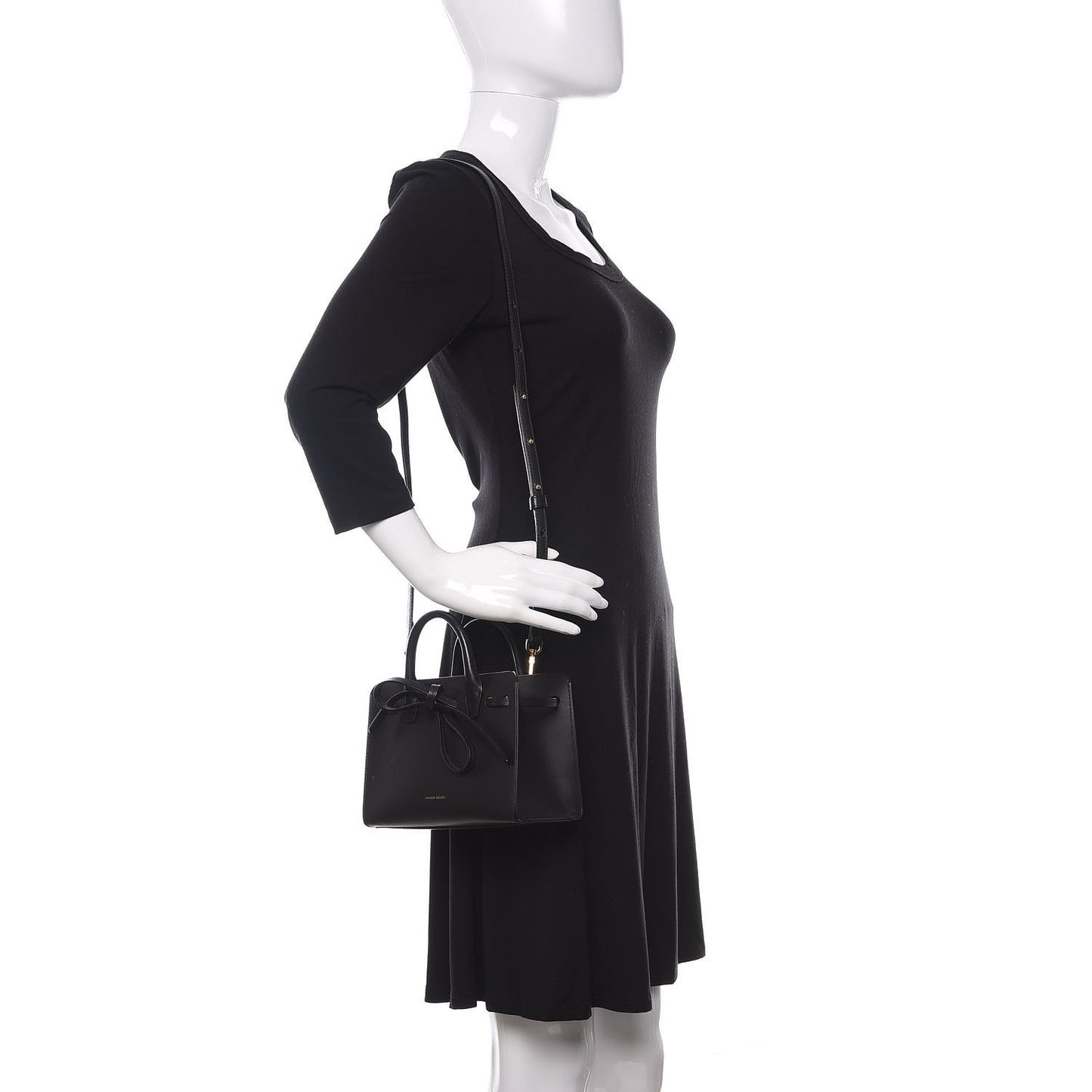 Calfskin Mini Mini Sun Bag Black Rosa
