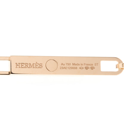Hermes 18K Rose Gold Diamond Pave PM Kelly Chaine Lariat Necklace ST 4 of 5