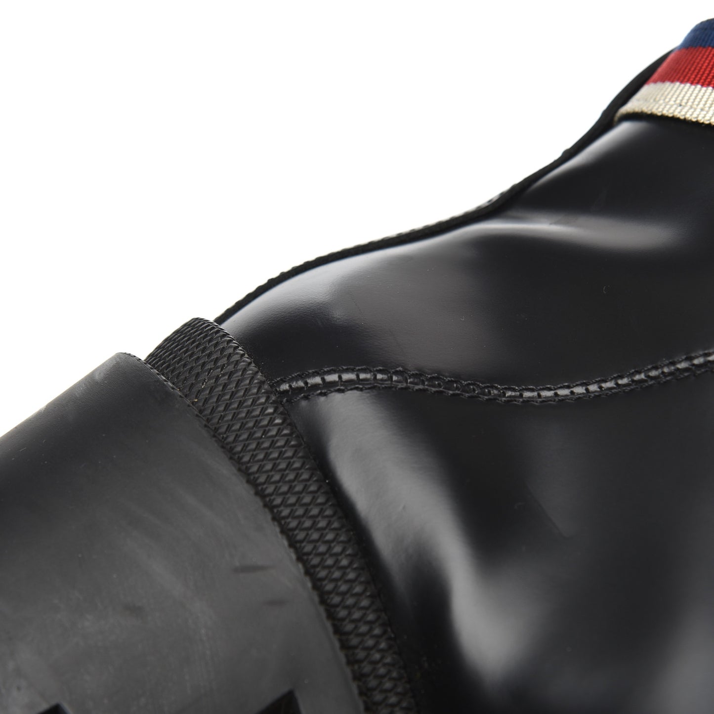 Calfskin Sylvie Web Lace Up Combat Boots 36 Black