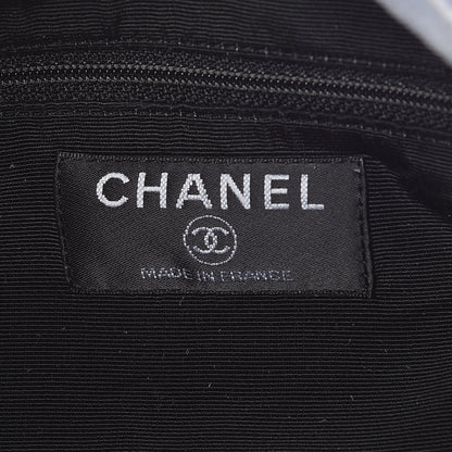 Chanel Suede Rabbit Fur Tote with Cosmetic Pouch Blue 7 of 16