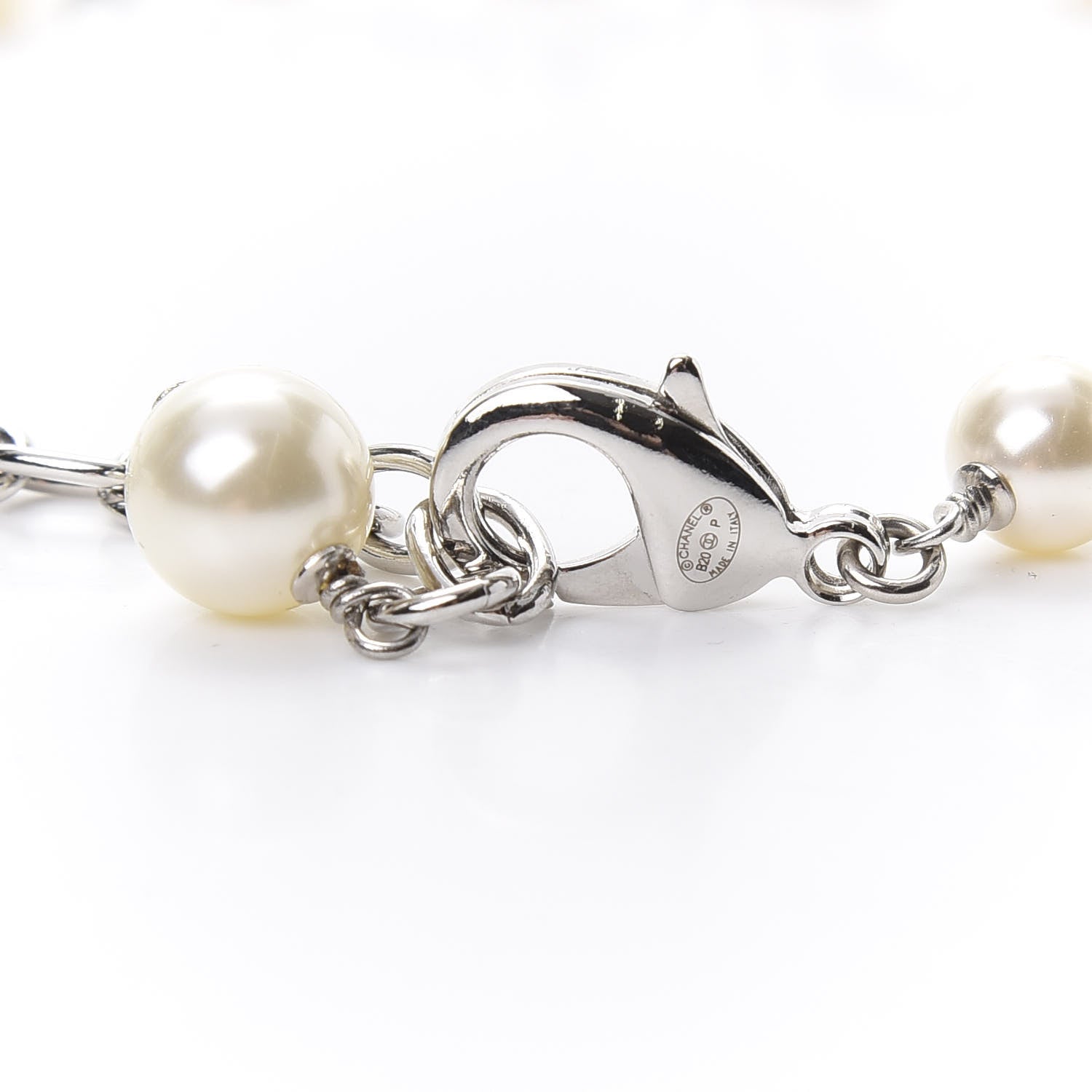 Chanel Pearl CC Star Long Necklace Silver 4 of 5