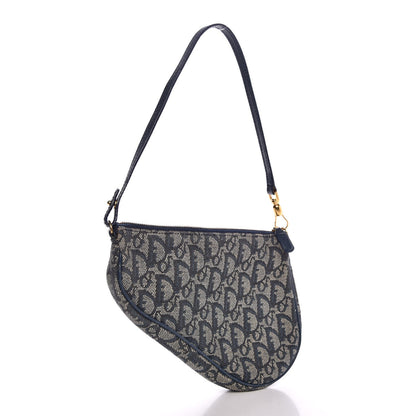 Christian Dior Monogram Mini Saddle Pochette Navy 3 of 7