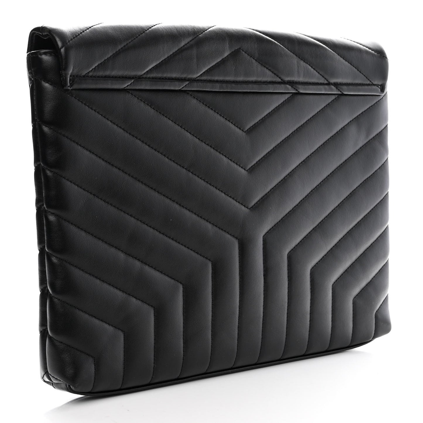 Calfskin Y Quilted Monogram Loulou Document Holder Black
