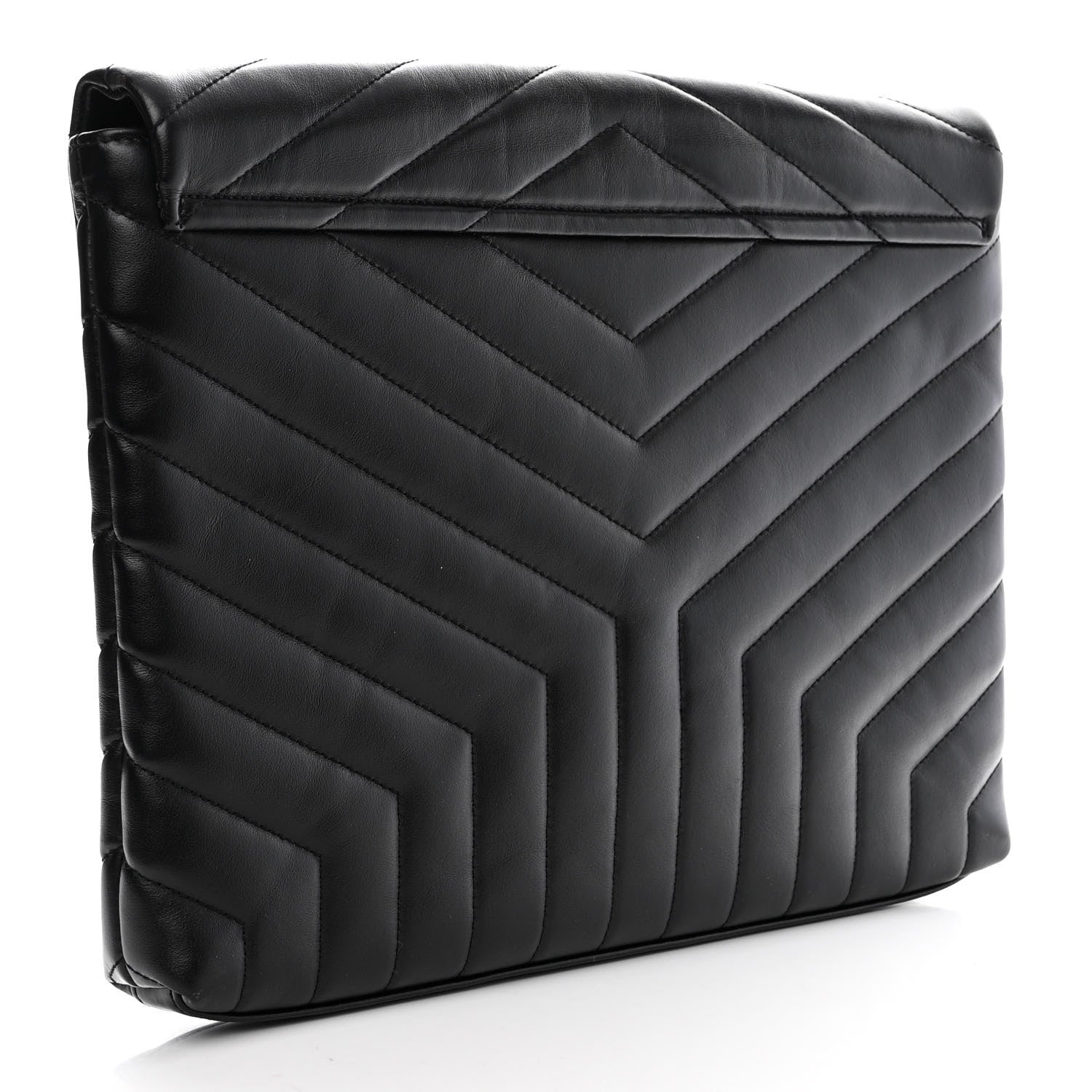Saint Laurent Calfskin Y Quilted Monogram Loulou Document Holder Black 3 of 10