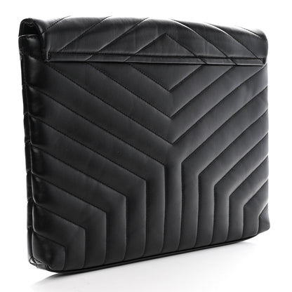Saint Laurent Calfskin Y Quilted Monogram Loulou Document Holder Black 3 of 10