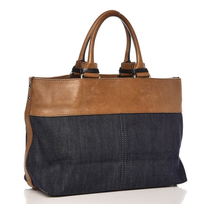 Chloe Denim Calfskin Tote Blue 3 of 8