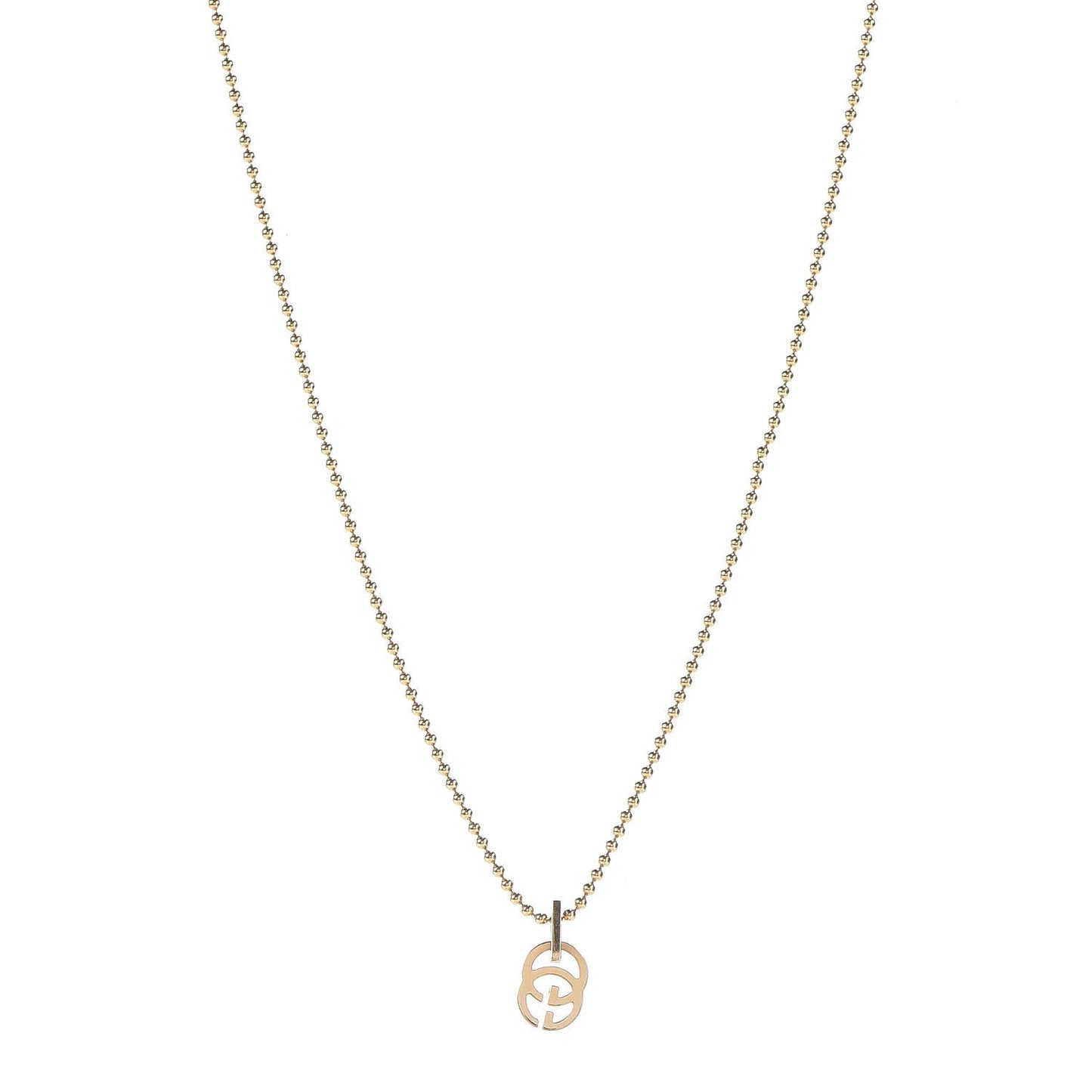 18K Yellow Gold Running GG Pendant Necklace