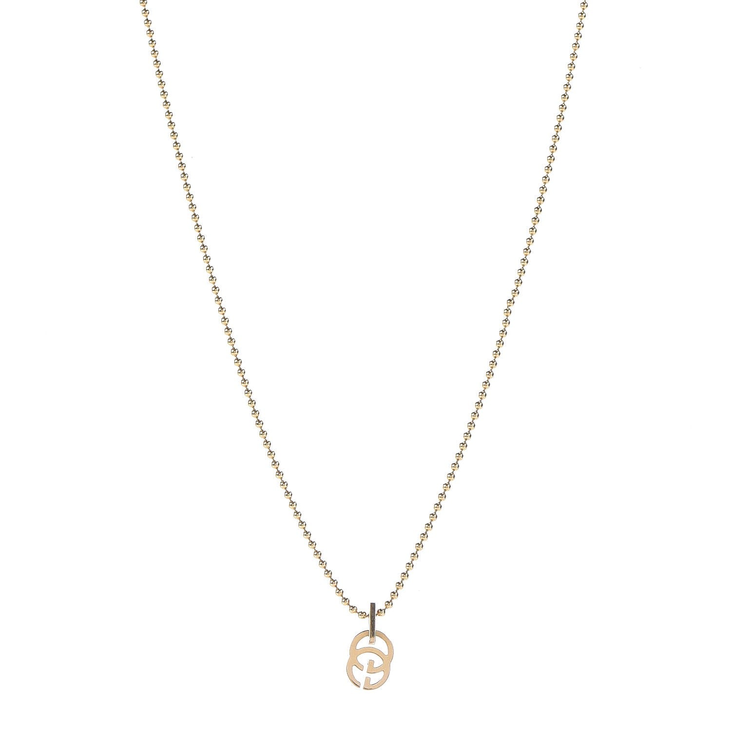 Gucci 18K Yellow Gold Running GG Pendant Necklace 1 of 6