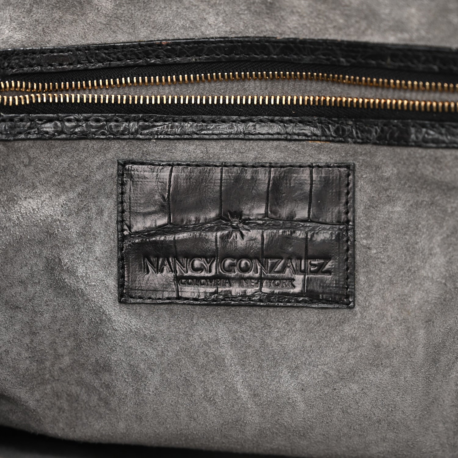 Nancy Gonzalez Crocodile Top Handle Satchel Dark Grey 5 of 13