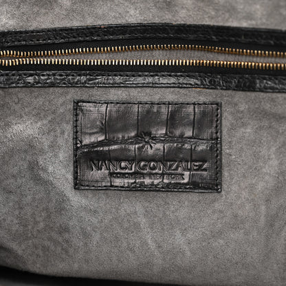 Nancy Gonzalez Crocodile Top Handle Satchel Dark Grey 5 of 13