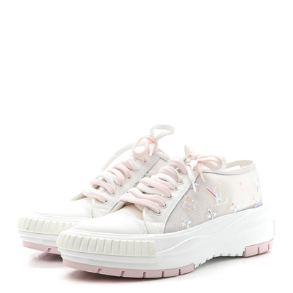 Louis Vuitton Iridescent Technical Mesh Monogram LV Squad Low Top Sneakers 38.5 Rose Clair 3 of 9