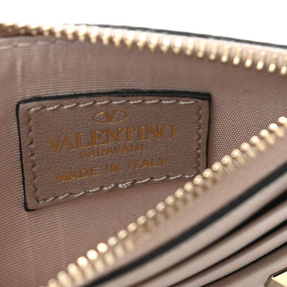 Valentino Garavani Vitello Rockstud Card Holder With Zipper Poudre 6 of 8