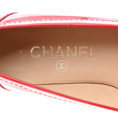 Chanel Patent CC Loafers 37 Red 6 of 10
