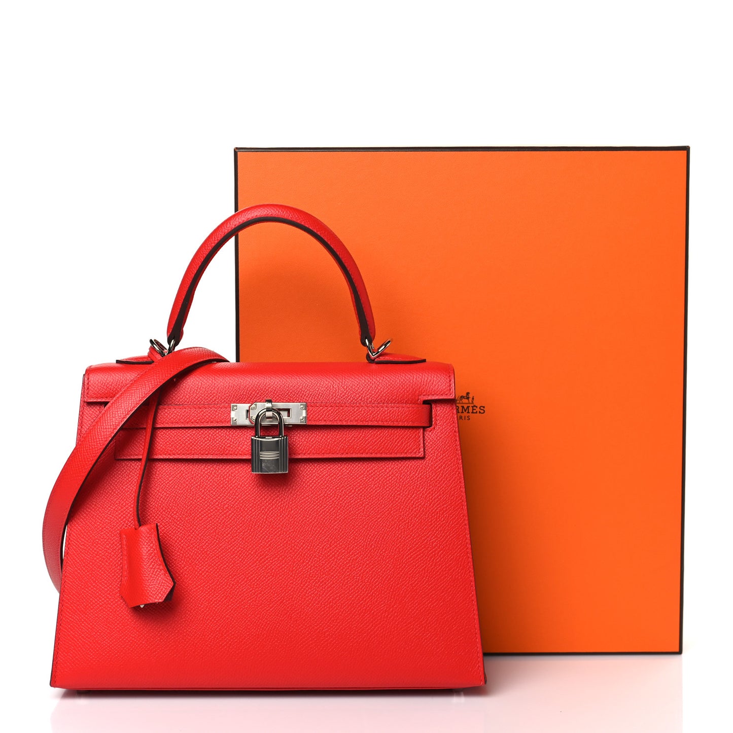 Epsom Verso Kelly Sellier 25 Rouge De Coeur Rouge Grenat