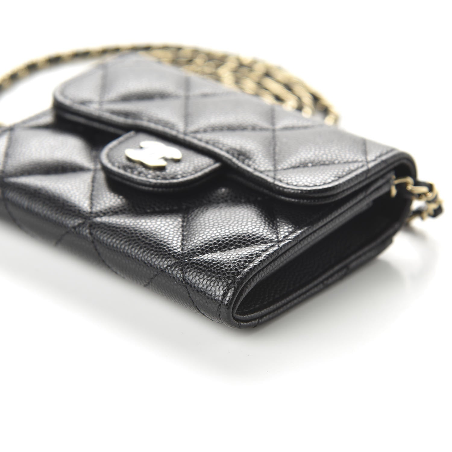 Chanel Caviar Quilted Flap Card Holder On Chain Black 7 of 11
