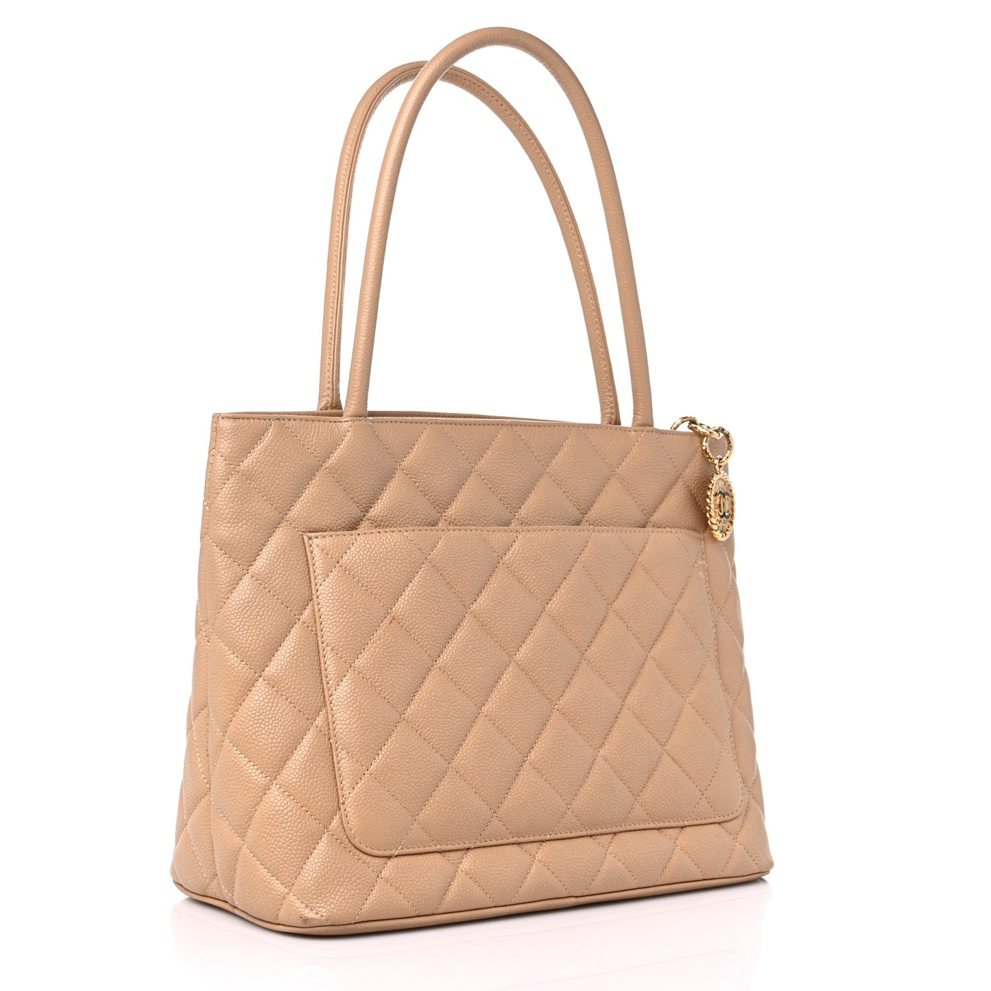 Caviar Quilted Medallion Tote Beige