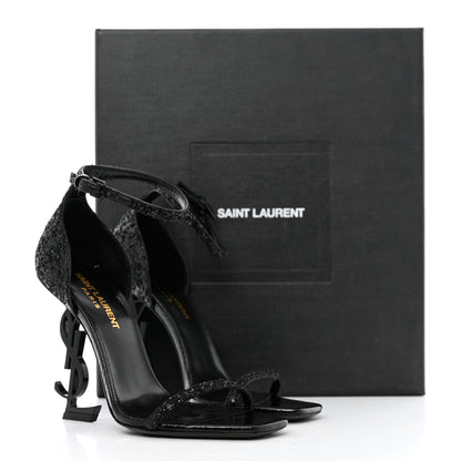 Saint Laurent Glitter Opyum Sandals 35.5 Black 11 of 11