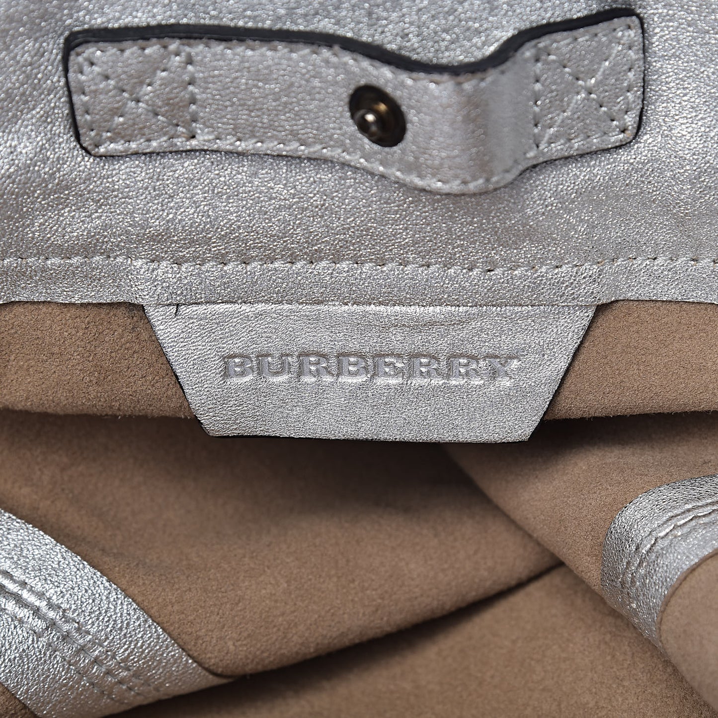 Metallic Soft Grain Calfskin Tote Silver