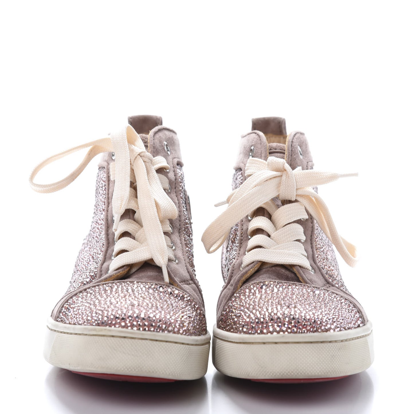Veau Velours Strass Louis Flat Sneakers 39 Pink