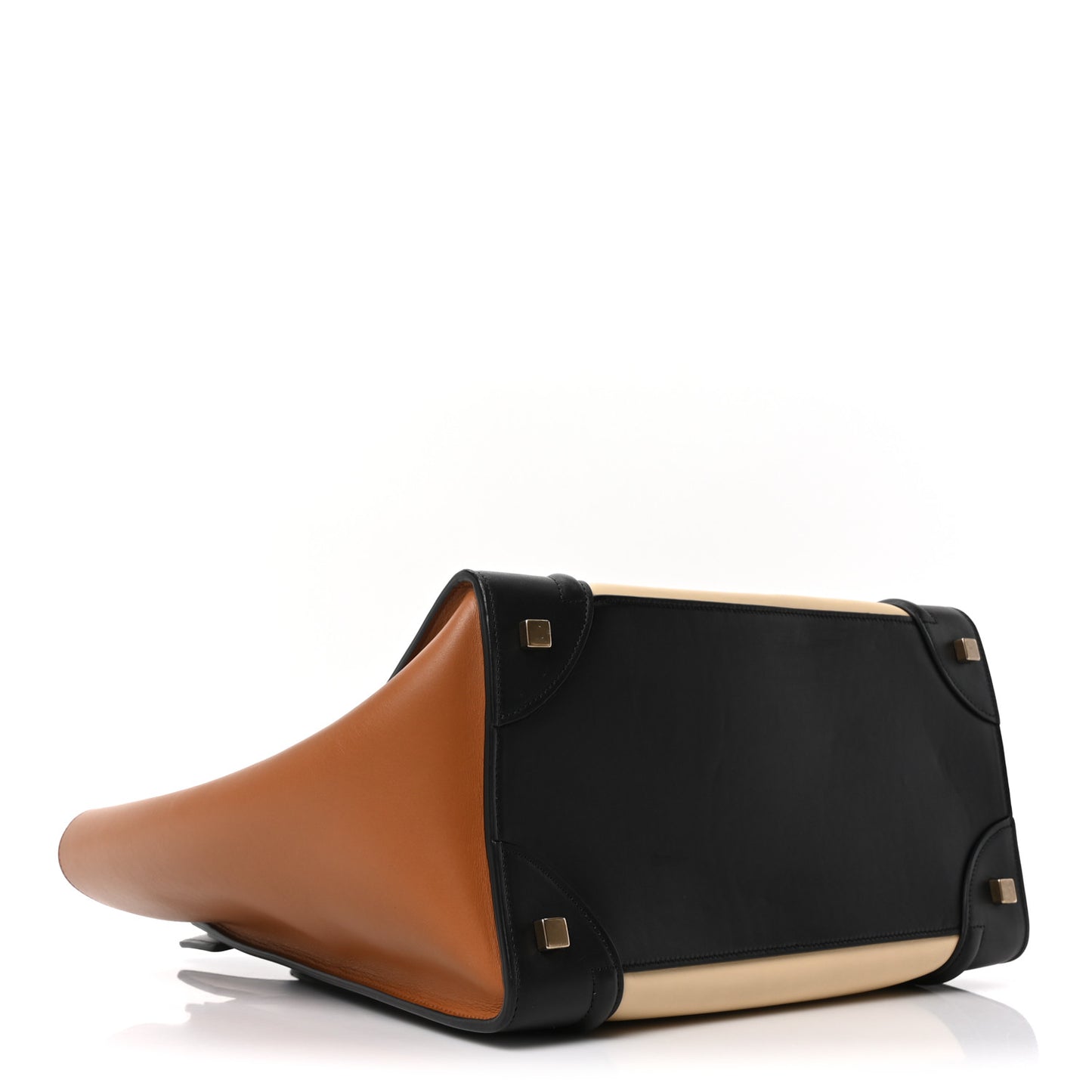 Satin Calfskin Mini Tri-Color Luggage Seashell