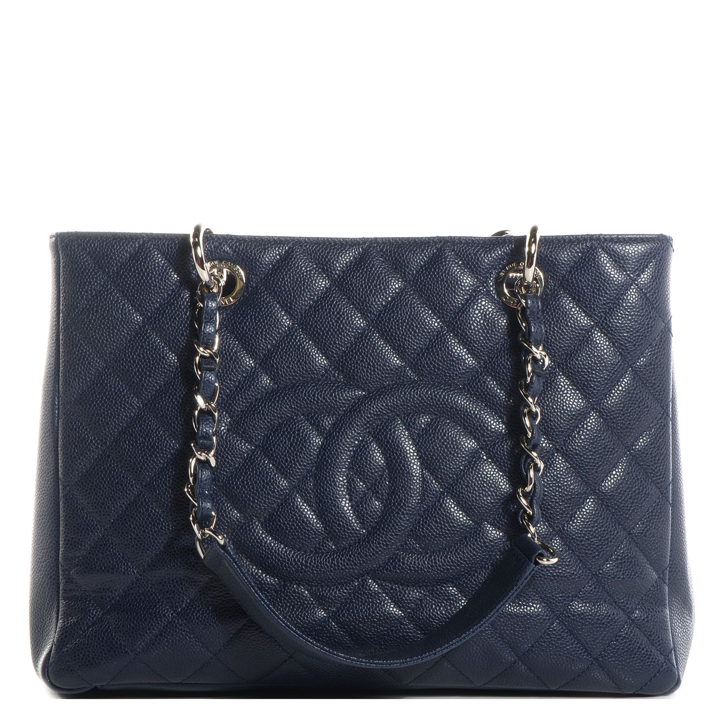 Caviar Large Grand Shopping Tote GST Navy Blue