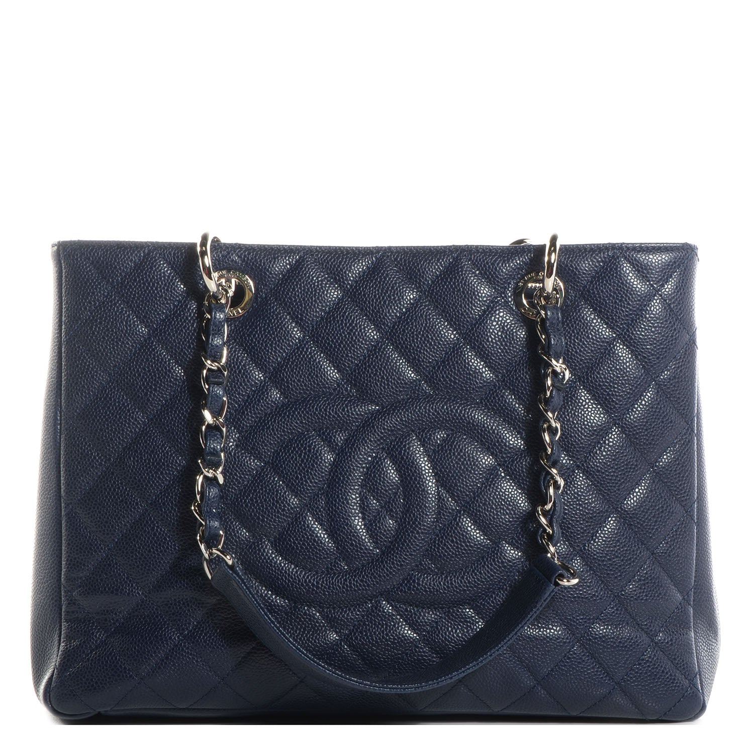 Chanel Caviar Large Grand Shopping Tote GST Navy Blue 1 of 7