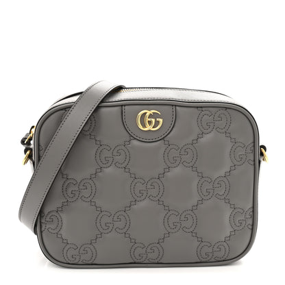 Gucci Calfskin GG Matelasse Shoulder Bag Dusty Grey Natural 1 of 11