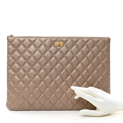 Chanel Iridescent Lambskin Quilted Medium Cosmetic Case Ivory 2 of 7