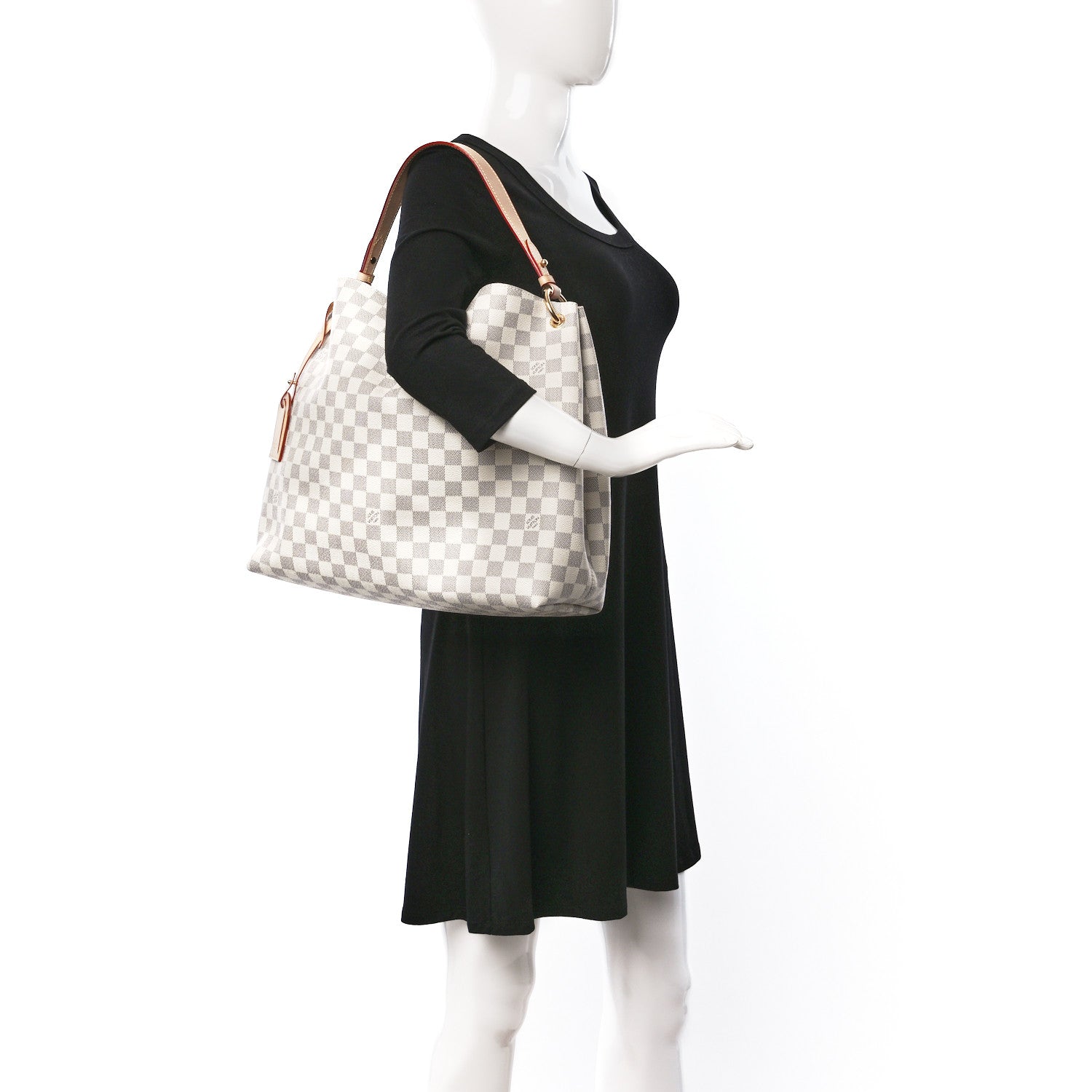 Louis Vuitton Damier Azur Graceful MM Rose Ballerine 2 of 8