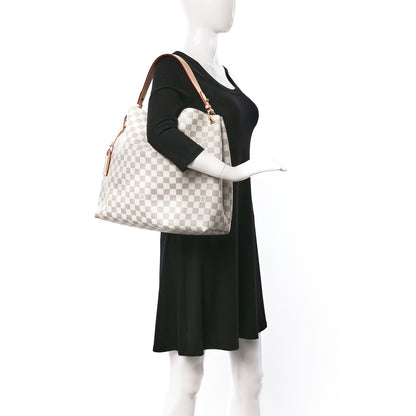 Louis Vuitton Damier Azur Graceful MM Rose Ballerine 2 of 8