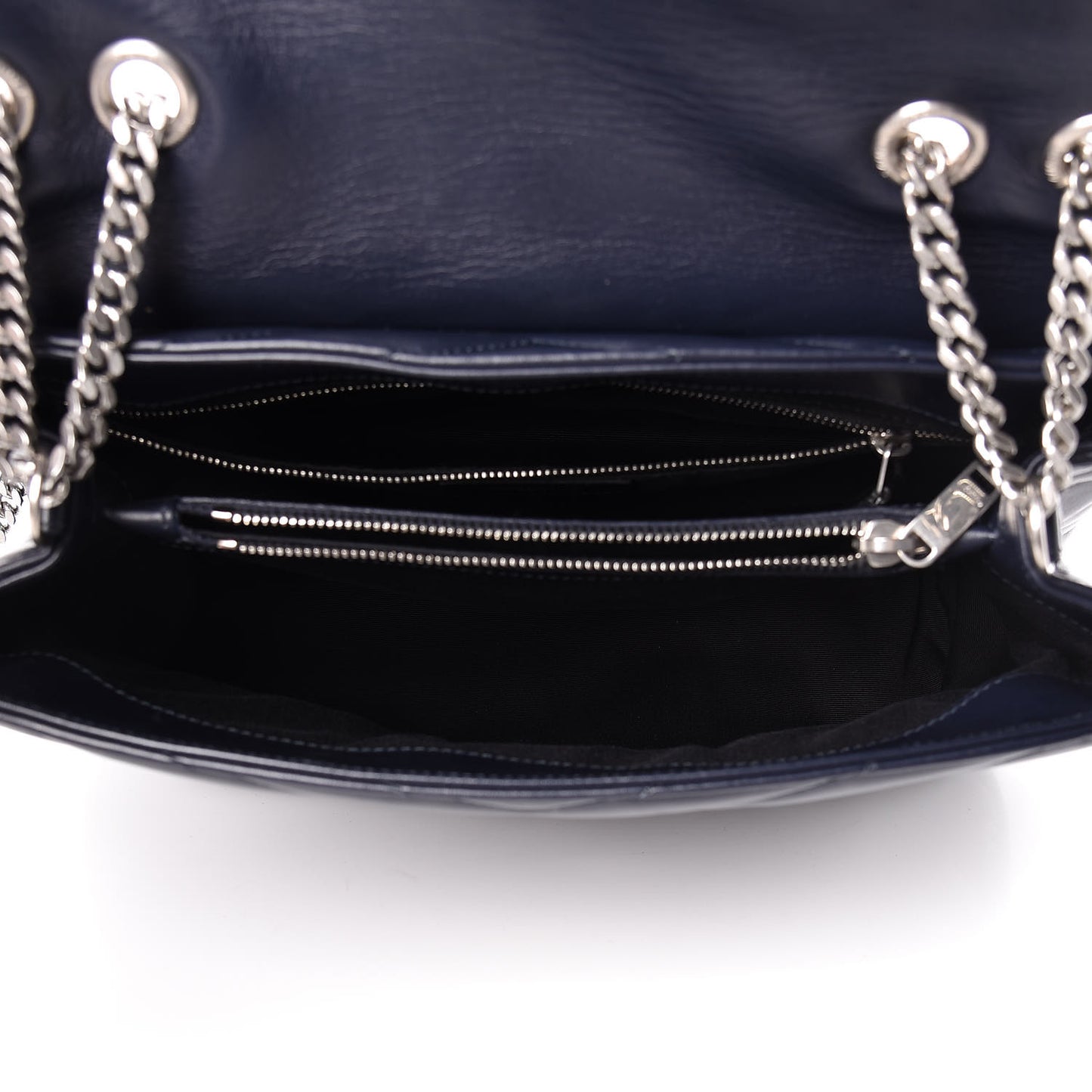 Calfskin Y Quilted Monogram Medium Loulou Chain Satchel Medium Blue