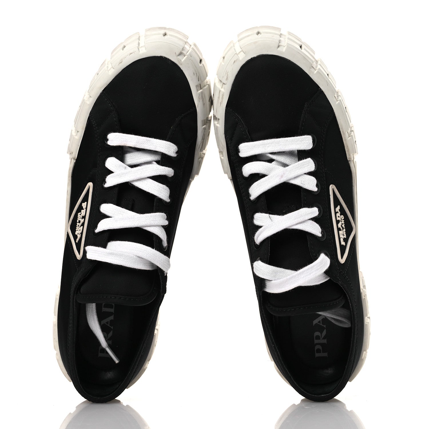 Prada Re-Nylon Gabardine Triangle Logo Double Wheel 50mm Sneakers 41.5 Black 2 of 12