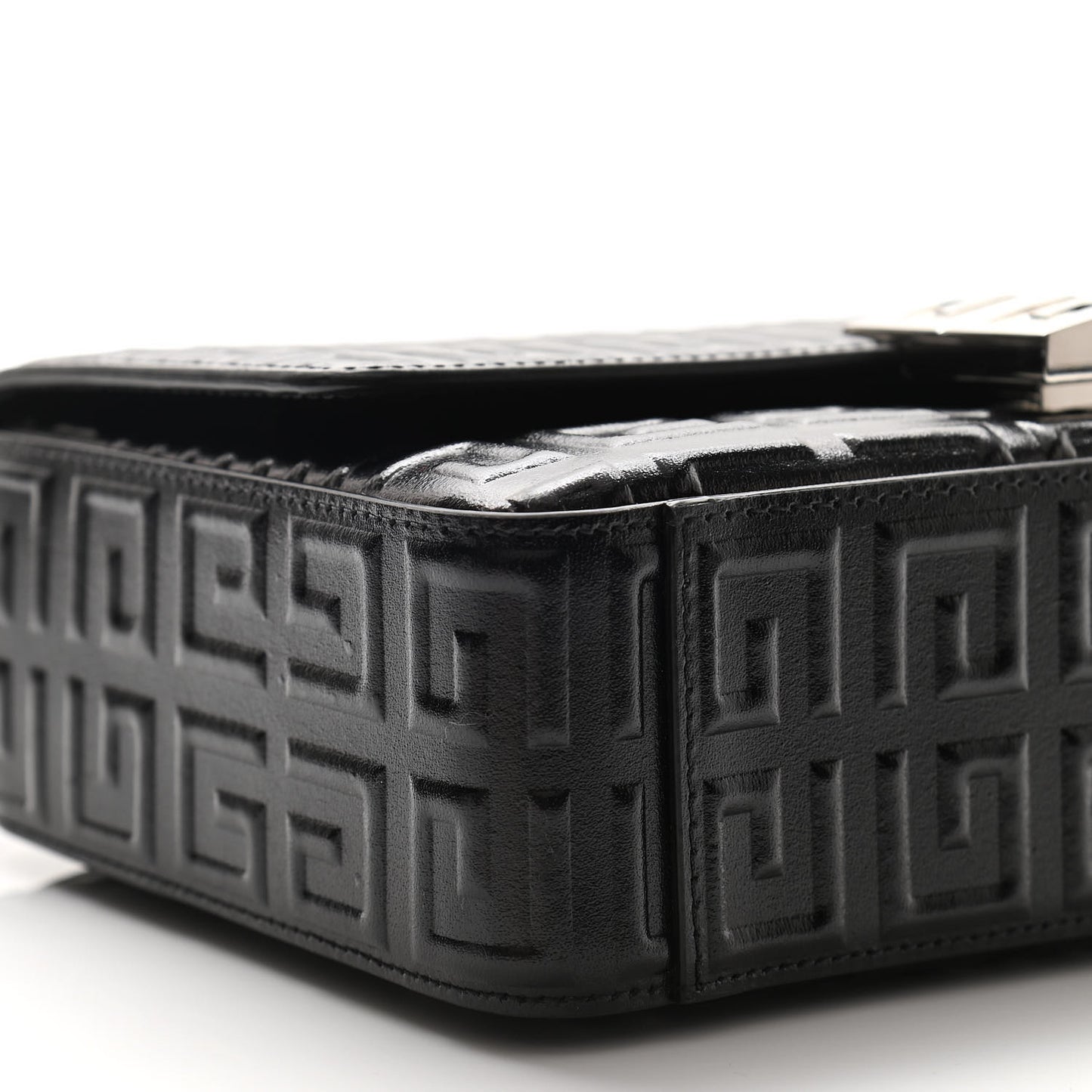 Calfskin 4G Embossed Medium Shoulder Bag Black