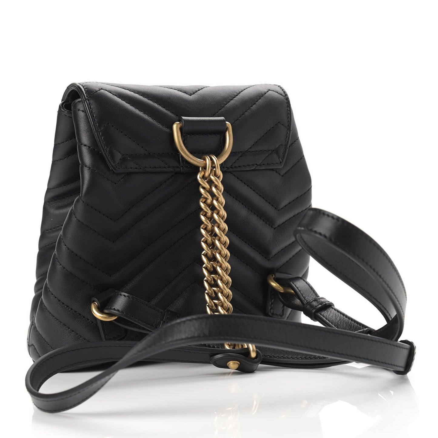 Calfskin Matelasse GG Marmont Flap Backpack Black