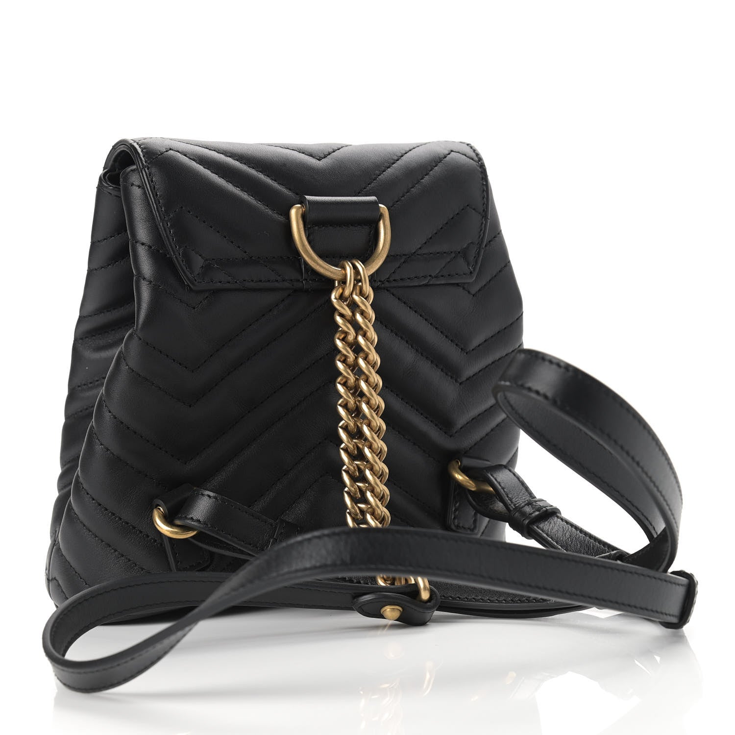 Gucci Calfskin Matelasse GG Marmont Flap Backpack Black 3 of 11