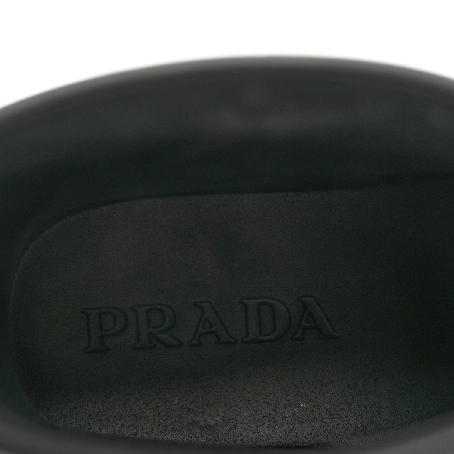 Prada Soft Mellow Rubber Triangle Logo Embossed Womens 25mm Booties 37 Black 7 of 9