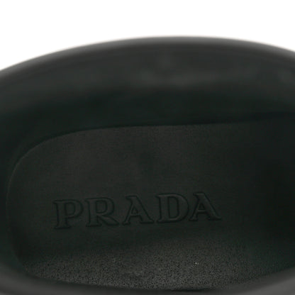 Prada Soft Mellow Rubber Triangle Logo Embossed Womens 25mm Booties 37 Black 7 of 9