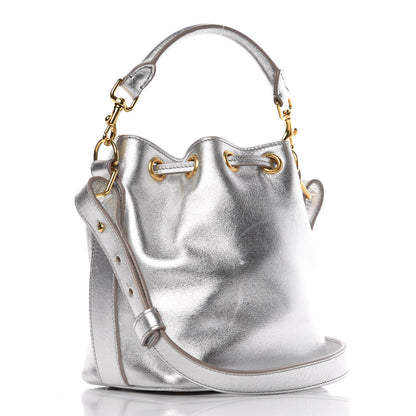 Saint Laurent Metallic Calfskin Small Emmanuelle Bucket Bag Silver 4 of 15