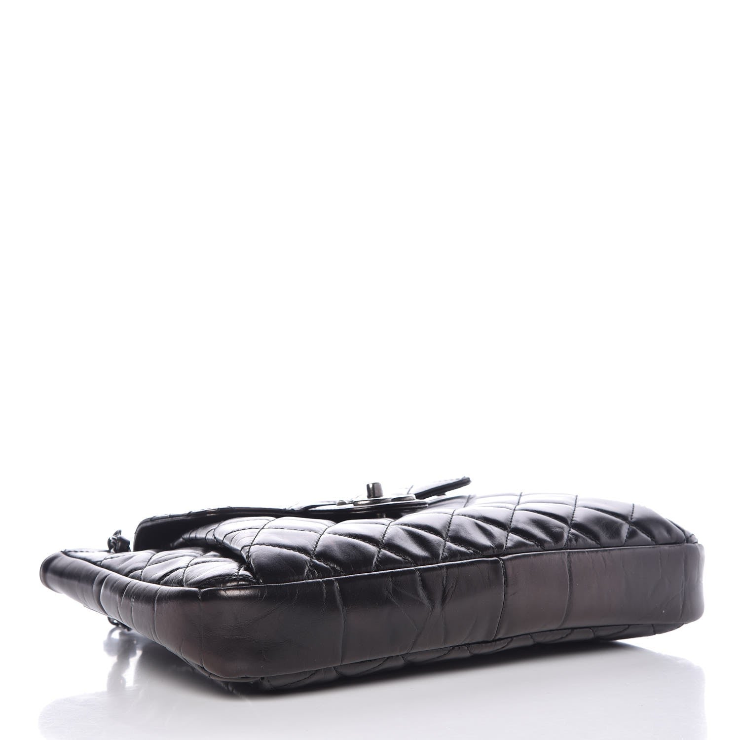 Chanel Glazed Calfskin Quilted Accordion Flap Black 5 of 11