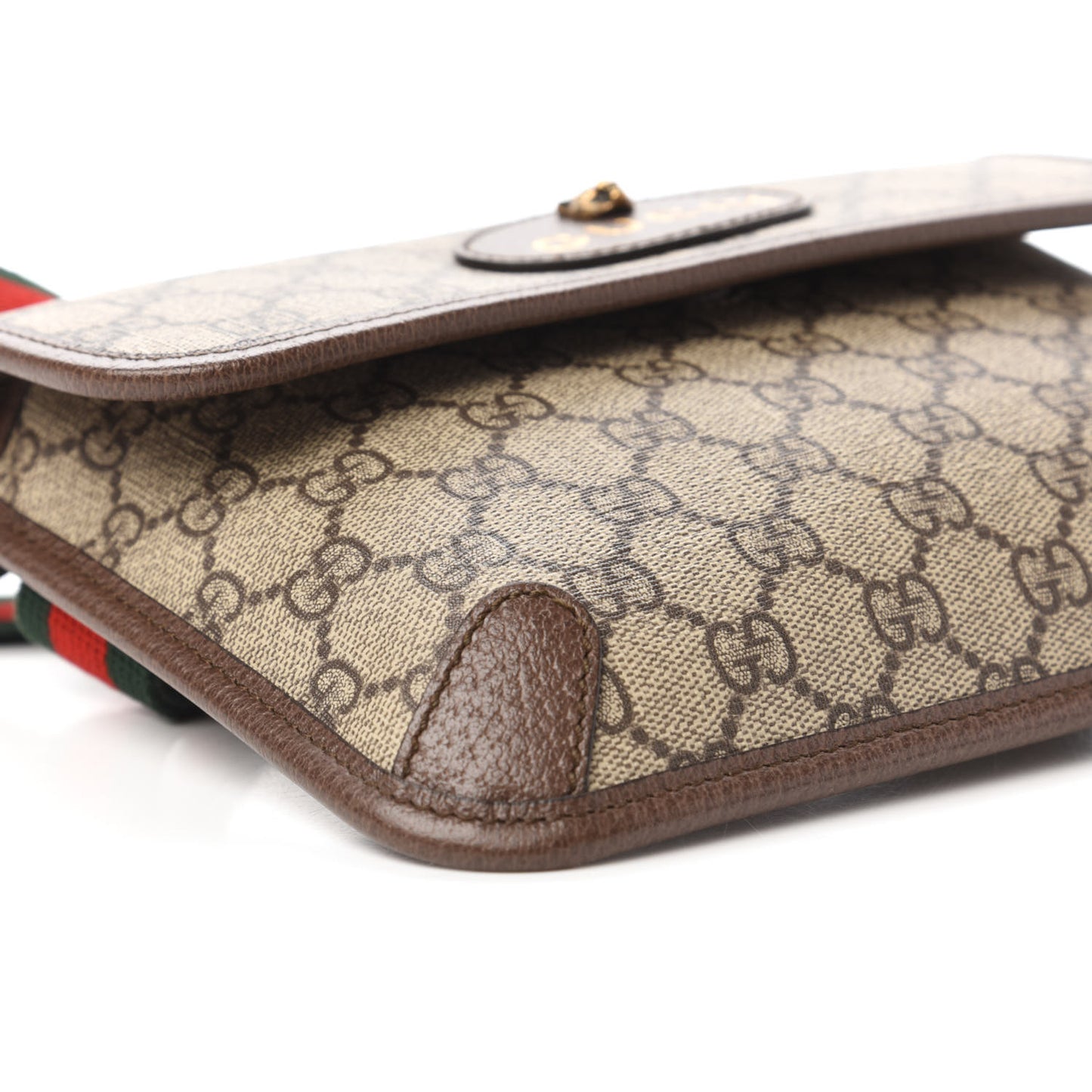 GG Supreme Monogram Neo Vintage Web Belt Bag Brown